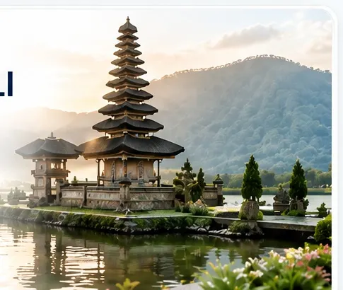 Temple on a lake in Bali